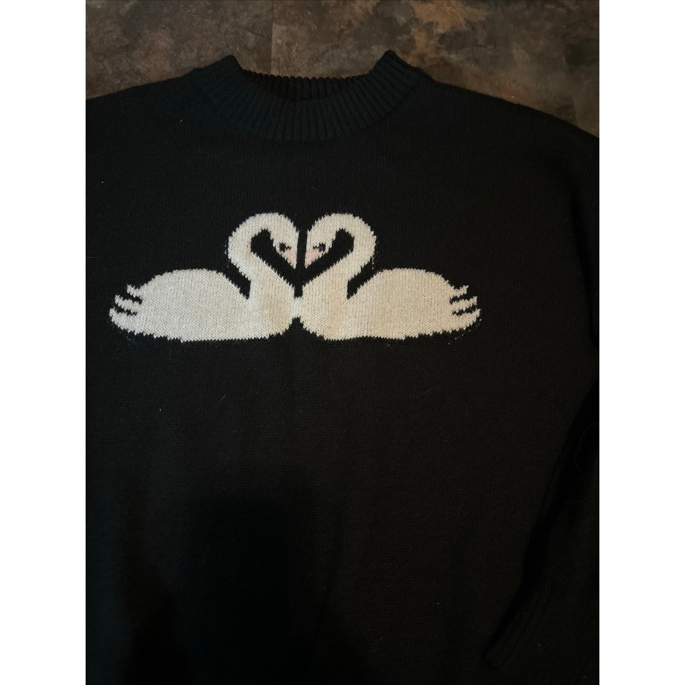 SHEIN Black Swan Kiss Knit Black Sweater Mock Neck Good Quality Size 3XL (18)